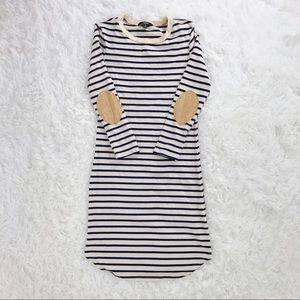 Stripe Elbow Pad Dress